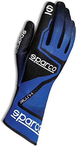 Sparco 00255611BXNR Guante de Competición para Kart , Azul (Reflejo Azul / Negro), 11