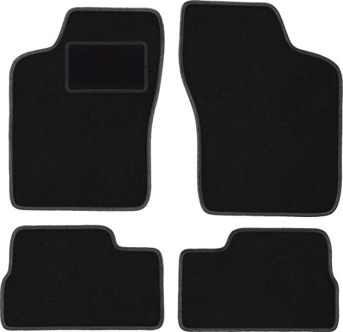 Wielganizator Carlux - Juego de alfombrillas de terciopelo para Opel Kadett E Hatchback, Combi, Sedan y Cabrio (4 piezas), color negro