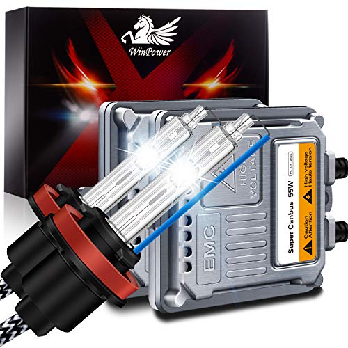 WinPower H11 H8 H9 55W Coche HID Xenon Kit con Lastrey CAN-Bus Super decodificador Faro Reemplazo Bulbo 8000K de hielo azul, 2 piezas
