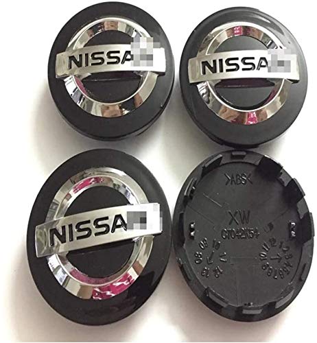 WJSWBX 4pcs Juego De Tapas Centrales 54/58/60MM para Nissan Qashqai Tiida Almera Altima Teana X-Trail Reemplazo Insignia Emblema Cubiertas Decorativas Ruedas Trim Car Styling Accessori