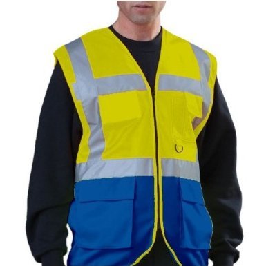 Yoko Hi Vis Junta vest-l Hi Vis Amarillo/Azul