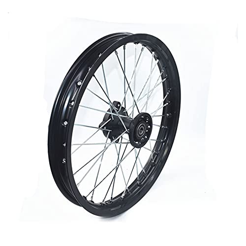 1.60-17 pulgadas Frente 1.85-14 pulgadas llantas traseras de aluminio llantas de aleación llantas CUBIERTO NEGRO PARA KLX CRF KAYO BSE STUD POT BICICLETE MOTOCICLETE (Color : Black 12mm)