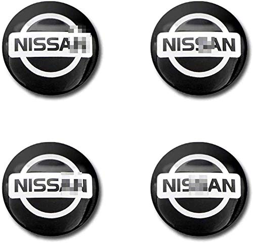 4 Piezas 56MM Auto Tapas centrales para llantas Pegatinas,Tapacubos Pegatinas para Nissan X-Trail Almera Qashqai Tiida Teana impermeable Antióxido decoración Accesorios