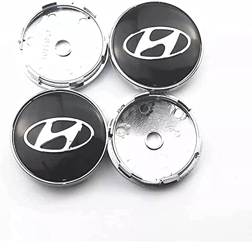 4 Piezas 60mm Coche Tapacubos para Hyundai Elantra Sonata Fe Tucson Kona I30 Accent Genesis Tiburon, con Emblema De Insignia Embellecedor Central De Llanta De Rueda Cubre ​Car-Styling Accesorios