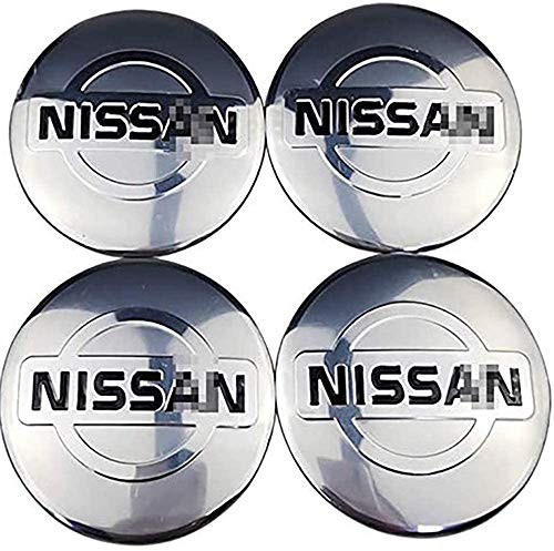 4 Piezas Tapas centrales, para Nissan Coche Central Llanta Rueda Cubre Embellecedor Insignia