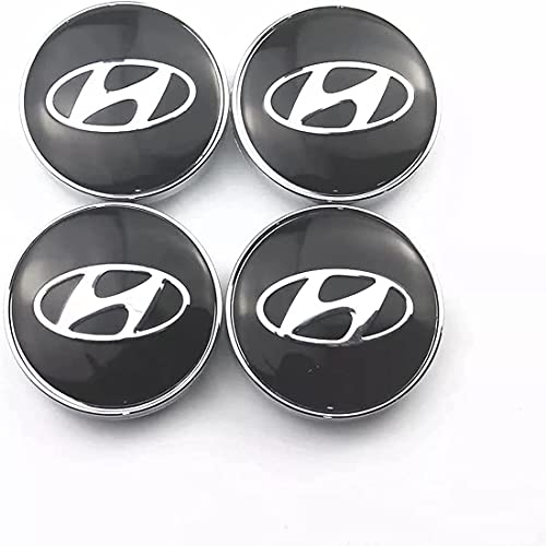 4 Piezas Tapas Centrales Rueda Para Hyundai Elantra Sonata Fe Tucson Kona I30 Accent Genesis Tiburon,Aluminio Coche Tapacubos Centra,Tapas Centrales De Llantas Pegatinas El óXido Con El Logo 60mm