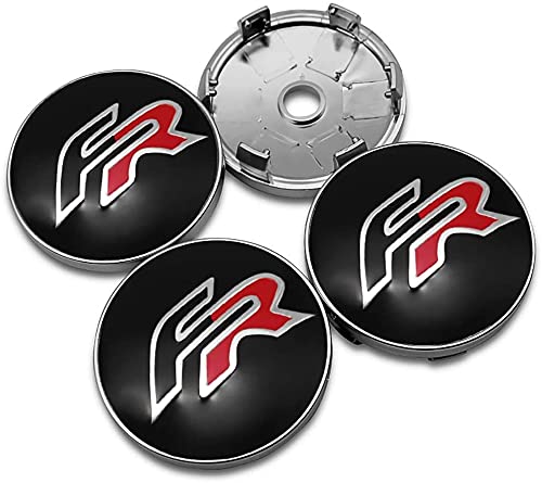 4Pcs Tapas De Cubo De Centro De Rueda para Seat Leon Fr+Cupra Ibiza Altea Exeo 60mm, Coche Logo Emblem Wheel Center Rim Hub Caps Pegatinas Compatible