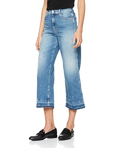 7 For All Mankind Marnie Unrolled Vaqueros evasé, Azul (Daydream 0vo), W24/L26 (Talla del fabricante: 24) para Mujer