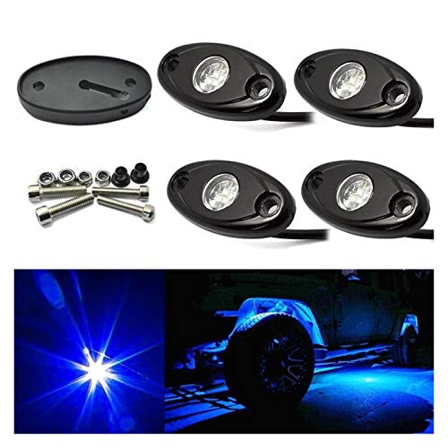 Accesorios de coche 4 unids/set 9W Coche Burnglow LED Neon Trail Rig Light Atmosphere Rock Undercar Auto Bottom Underbody Decoration Lamp Luz de chasis (Color : 4PCS set)