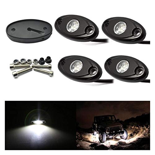 Accesorios de coche 4 unids/set 9W Coche Burnglow LED Neon Trail Rig Light Atmosphere Rock Undercar Auto Bottom Underbody Decoration Lamp Luz de chasis (Color : 4PCS set)