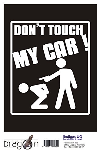 Adhesivos / Pegatinas para el parachoques - JDM / Die cut - - Dont touch my Car - 130x110 mm negro