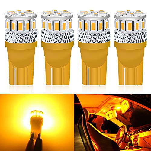 ALOPEE - Paquete de 4 - Ámbar/Amarillo Extremadamente Brillante 194 T10 168 2825 W5W 158 Bombilla 3014 18 SMD Luz LED, 12V-24V Para Luz de Techo Mapa de Salpicadero Luces