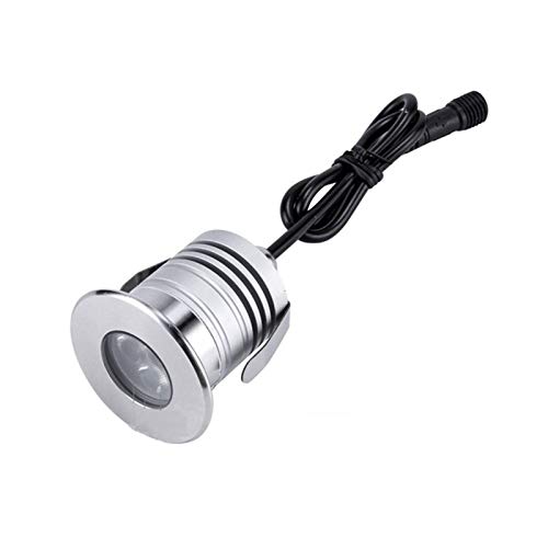 ASPZQ Luz LED para Fuente Subacuática DC12V 24V Luz de Piscina 3W IP68 A Prueba Agua Foco Aluminio para Piscina Decoración navideña (Color : Zhengbai, Size : 3W)