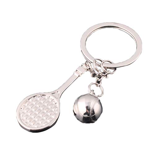 BESTOYARD Anillo Llavero Colgante de Raqueta de Tenis y Pelota de Tenis de Aleación para Bolso Coche o Teléfono 6pcs