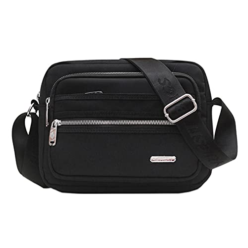 Bolso De Hombro De Nylon Para Mujer Bolsa De Cruz De Cuerpo Ligero Múltiple Bolsa De Mamá Bolsa De Regalo(Size:25 * 10 * 19cm,Color:Negro)