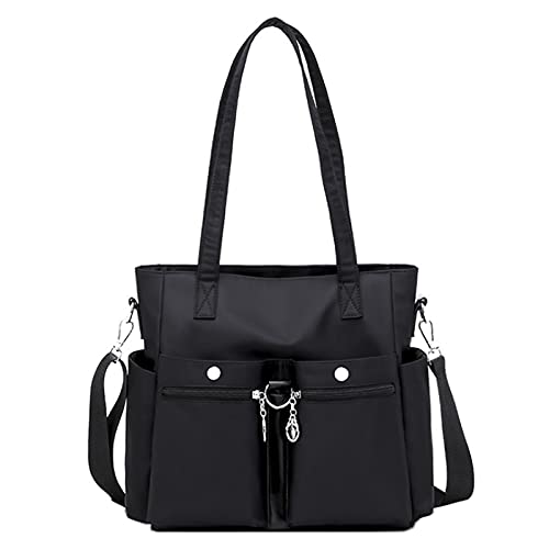 Bolso De Nylon De La Billetera De Las Mujeres Bolso De La Escuela De La Escuela Del Estudiante De La Bolsa Del Estudiante Mamá Bolsa Bolsa(Size:29 * 16 * 27CM,Color:Negro)