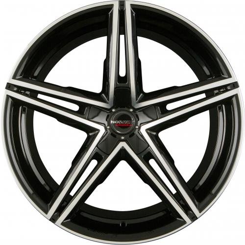 Borbet X RS 8,5 x 19 et 32 Círculo del perno 5 x 114.3 Hub centrado 72,5 x RS 85932114.3572.5bpg, Negro Pulido Brillante