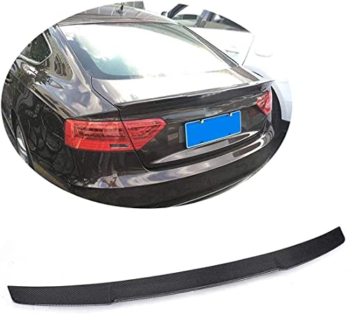 Buxcvo Alerón de Maletero Adecuado para Audi A5 B8.5 Sline S5 Sportback 4 Puertas 2012-2016 Fibra de Carbono CF Tapa de Puerta Trasera Highkick Spoiler Wing Lip