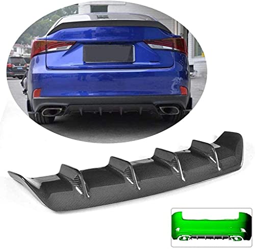 Buxcvo Difusor Trasero Apto para Lexus Is300 Is350 is F Sport Sedan 2017 2018 2019 Fibra de Carbono CF Kit de carrocería de alerón de Parachoques Inferior