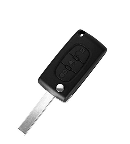 Carcasa llave para Citroen C4 C5 C4 Picasso C6 | CE0536 | 3 Botones | Hoja con ranura | Modelo con ranura para pilas