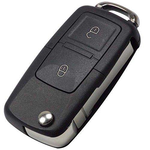 Carcasa Mando Llave del Coche 2 Botones Compatible con Volkswagen Negro