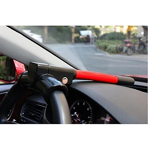 Cerradura de volante compatible con cerradura de dirección de automóvil Lincoln Navigator, 3 colores en forma de volante en forma de volante inmovilizador retráctil para vehículos ( Color : Red )