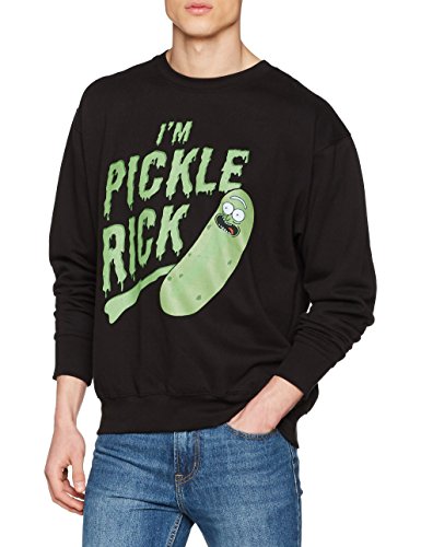 CID and Morty-Pickle Rick Sudadera, Negro (Negro), XXL para Hombre