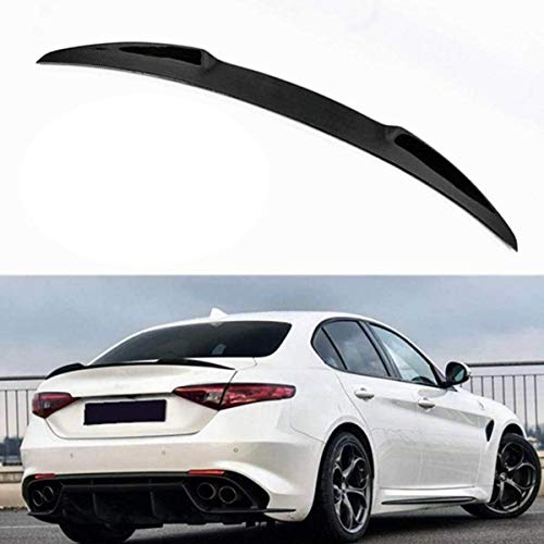 Coche Alerón Trasero Rear Spoiler para Alfa Romeo 2017-2019 Giulia Quadrifoglio Style,ABS Car Rear Trunk Techo Spoiler Lip Wing,Coche Spoiler Maletero ala Cola,Negro