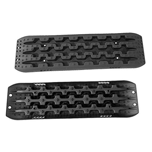 CStern Tablero de recuperación Almohadilla Placa Antideslizante Alfombrillas de tracción de recuperación 2 Pcs Negro para Llantas del vehículo Todoterreno para Hielo, Barro, Arena, Nieve