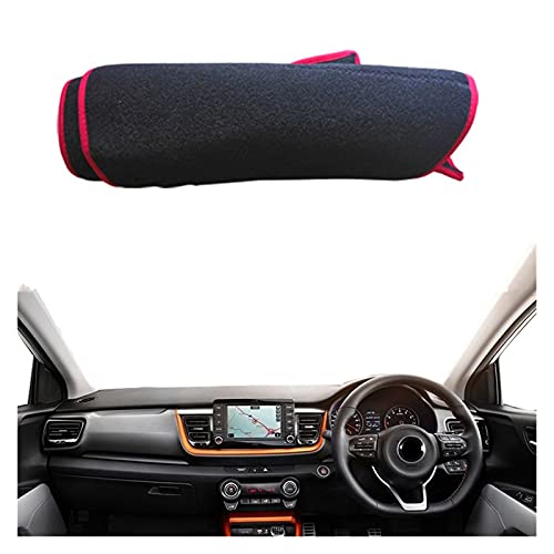 Dashmats Cubiertas Capa De Cubierta De Salpicadero Interior De Coche Antideslizante De 2 Capas para KIA STONIC 2017 2018 2019 2020 2021 Estera del Tablero Dashmat (Color : RHD Red)