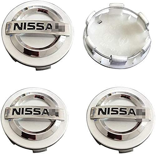 DGDD 4 Pcs Tapas Centrales para Llantas para Nissan Qashqai Tiida Almera Altima Teana X-Trail 60mm, Coche Tapas Centrales Llanta Rueda con Logo Decoración Accesorios