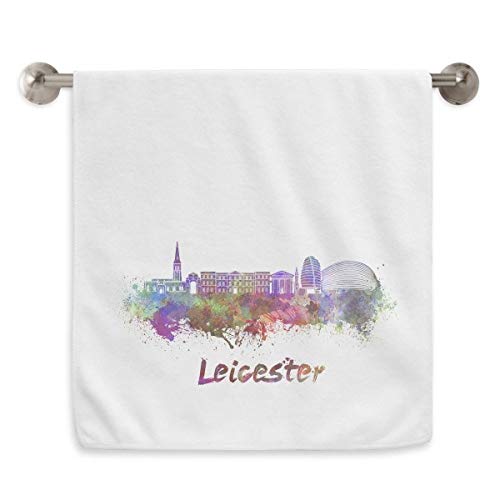 DIYthinker Leicester City Bretaña Acuarela Circlet Blanca Toallas Toalla Suave paño de 13X29 Pulgadas 13 x 29 Pulgadas Blanco