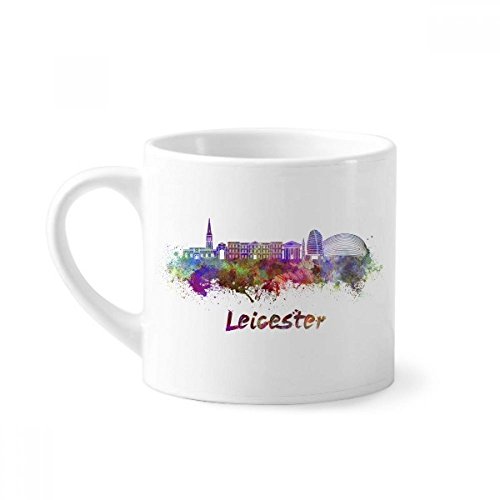 DIYthinker Leicester City bretaña Acuarela Mini Taza Blanca cerámica Taza de cerámica con el Regalo de la manija 6 oz