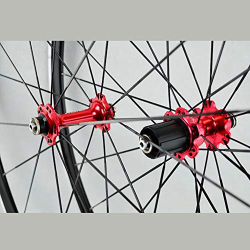 DL 700C Rueda Wheels rodamiento Sellado Rueda de aleación llanta de Doble Pared Altura del círculo 30MM,Red