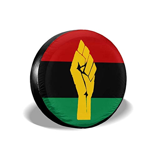 Drew Tours Black Power Pan African Flag Cubierta de llanta de Repuesto Protectores de Llantas Aptos para Muchos vehículos Tamaño 15 Pulgadas