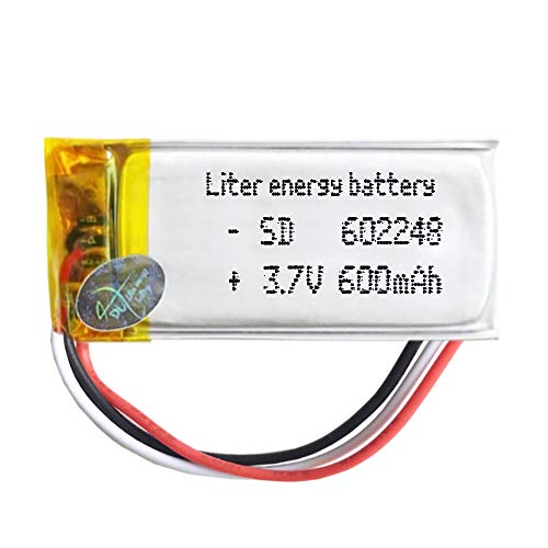 DronePost Batería 602248 3.7V 600mAh LiPo 3 Cables 1S Recargable teléfono portátil vídeo luz led GPS (3.7V|3P|600mAh|602248)