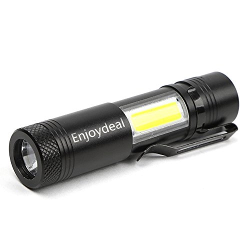 EBILUN Mini linterna 2000 Lumen Q5 COB 4 modos Super brillante LED de mano antorcha lámpara linterna AA / 14500 para senderismo al aire libre ciclismo camping