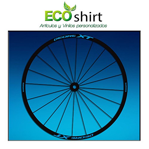 Ecoshirt 60-NXXQ-M2VO Pegatinas Stickers Llanta Rim Shimano Deore XT Am49 MTB Downhill, Azul 29"