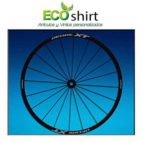 Ecoshirt AL-QM7U-LVFA Pegatinas Stickers Llanta Rim Shimano Deore XT Am49 MTB Downhill, Plata 29"