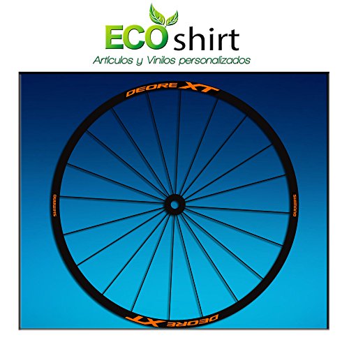 Ecoshirt JN-1F6M-J8XD Pegatinas Stickers Llanta Rim Shimano Deore XT Am49 MTB Downhill, Naranja 29"