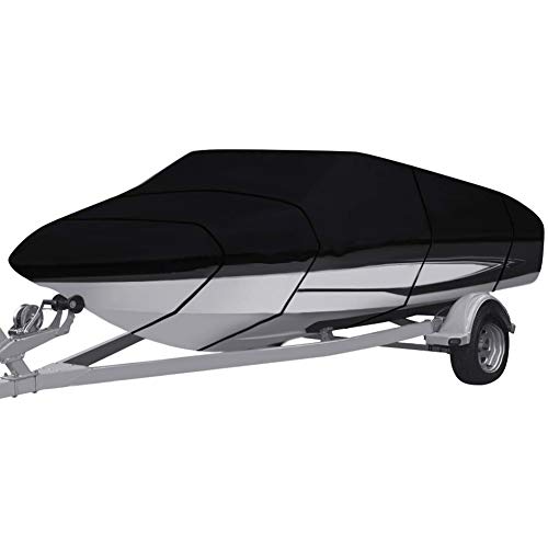 EDAHB® Cubierta para barco remolque, resistente 210D/420D, tela Oxford de grado marino, impermeable, con protección UV, casco en V, para barco de pesca, lancha de pesca