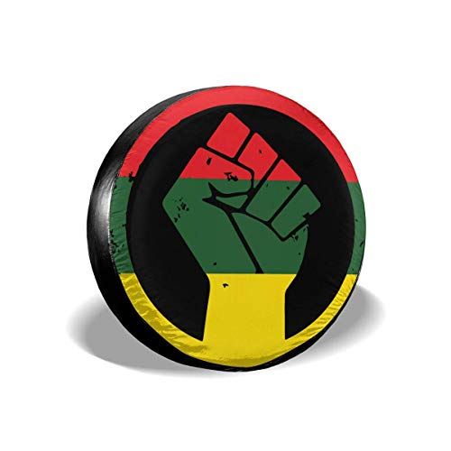 Enoqunt Rasta Black Power Fist La Cubierta de la llanta de Repuesto desgastada se Adapta a SUV de Camiones Jeap y a Muchos vehículos