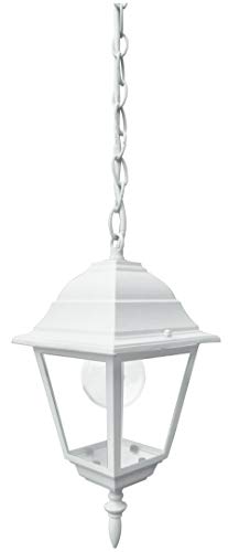 Fan Europe LANT-ROMA/S1 BCO - Farol colgante hermético de cristal, 40 W, blanco