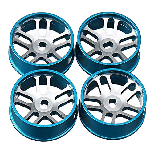 freneci 4 Piezas Llantas metálicas aptas para WLtoys K969 K979 k989 ew04m AWD mw02 rm02 rm03 dgawd Mini-z Mini-d Mini-q 1/28 Piezas de Coche RC - Azul