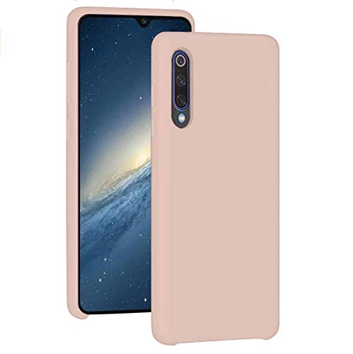 Funda para Xiaomi Mi 9/Mi 9 SE Teléfono Móvil Silicona Liquida Bumper Case y Flexible Scratchproof Ultra Slim Anti-Rasguño Protectora Caso (Pink, Xiaomi Mi 9)