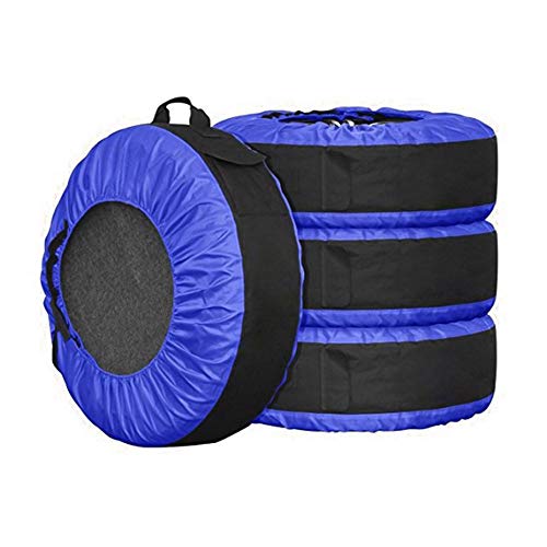 Fundas protectoras de neumáticos para llantas, Paquete de 4,Protector de cubierta de llanta Oxford, Bolsa de Almacenamiento a Prueba de Polvo, para Autocaravana, SUV,Blue