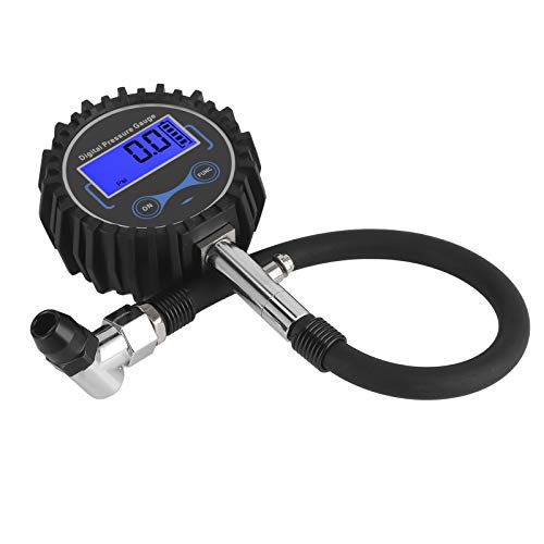 Fydun Medidor de presión de neumáticos Digital, Monitoreo de presión de Llantas de 200PSI Pantalla Digital LCD 4 Unidades para Coche Auto Motocicleta