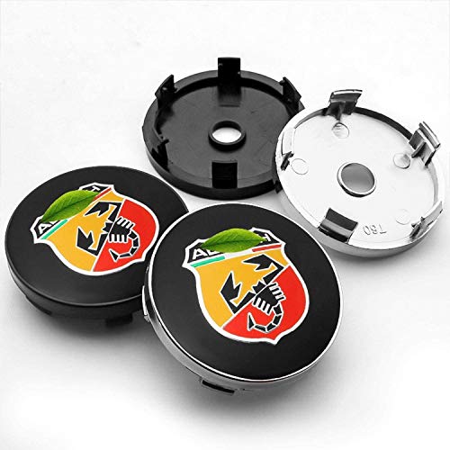 goodsmix 4 Piezas Tapas centrales para Llantas, para Fiat Abarth Punto 500 Ducato Palio Bravo, 60mm Neumáticos Tapacubos Modelado Accesorios de Decoracion