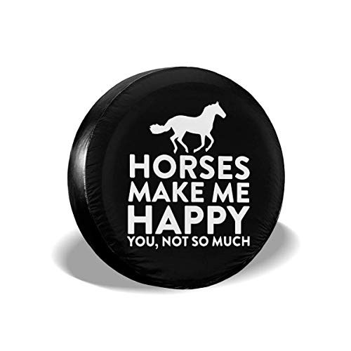 GOSMAO Cubiertas para Llantas para fanáticos de los Deportes Horses Make Me Happy Cubierta Universal para Llantas de Repuesto para remolques, Casas rodantes, SUV y Muchos vehículos de 16 pulgadas-887