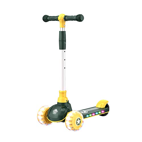 Guoguocy Patinetes clásicos, con Asiento móvil, Altura Ajustable, Plegable, Magro para dirigir, Llantas parpadeantes de PU, 2-14 años de Edad (Color : C, Size : No Seat)